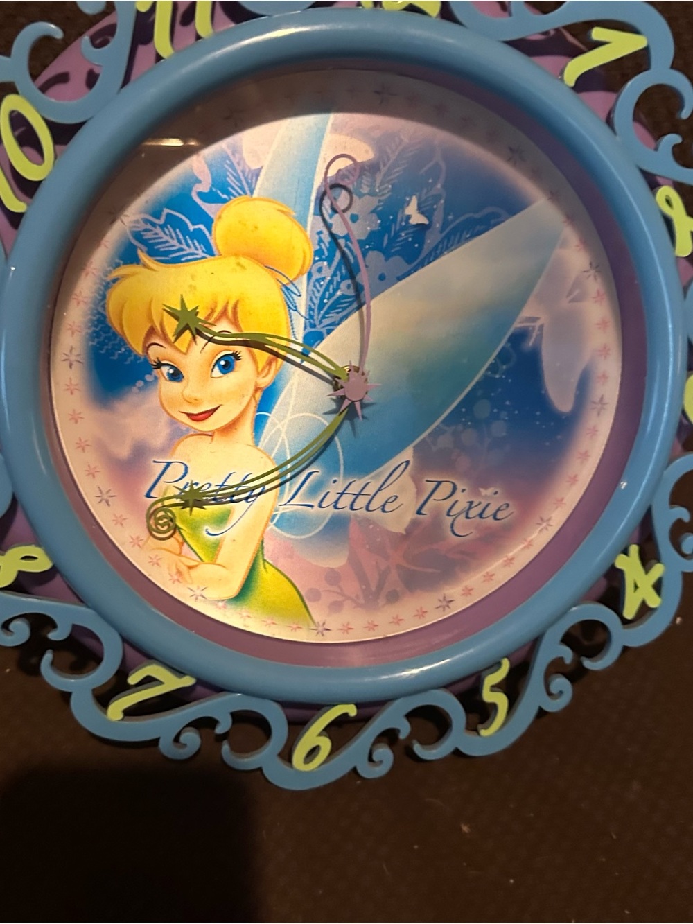 Disney Tinker Bell Lenticular Wall Clock Pretty Little Pixie Magic Touch Y2K 11”